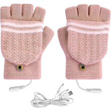 Winterwarme, gestrickte elektrische Heizhandschuhe für Damen