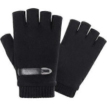 Winterwarme Strickhandschuhe – Einheitsgröße – Schwarz