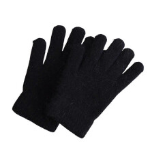 (Schwarze) Winterwarme Strickhandschuhe, dicke Handschuhe, einfarbig, Vollfingerhandschuhe