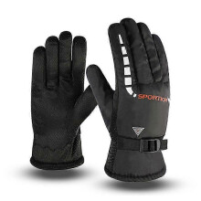 Winterwarme Skihandschuhe für Herren - Wind- und wasserabweisende Kälteschutzhandschuhe (Rot)