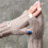 (Rot) Winterwarme Handschuhe, dehnbare Fäustlinge, gestrickte Halbfingerhandschuhe für Erwachsene, einfarbig, 2