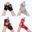 (5) Winterwarme Handschuhe, dehnbare Fäustlinge für Erwachsene, Plüschbündchen, winddichte Halbfingerhandschuhe, 2