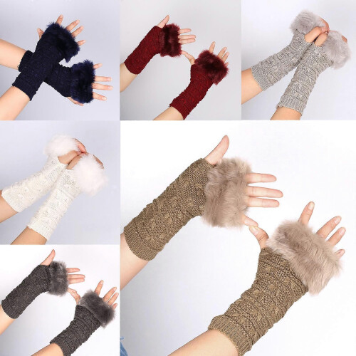 (Alkohol)Winterwarme Handschuhe, dehnbare Fäustlinge für Erwachsene, Plüschbündchen, winddichte Halbfingerhandschuhe, 1