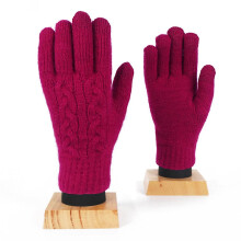 (Bordeauxrot) Winterwarme Handschuhe Touchscreen-Fahrhandschuhe Strickhandschuhe mit warmem Futter