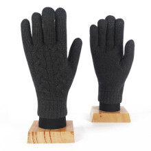 (Schwarze) Winterwarme Handschuhe Touchscreen-Fahrhandschuhe Strickhandschuhe mit warmem Futter