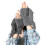 (Kaffee) Winterwarme Handschuhe, dehnbare Fäustlinge, gestrickte Halbfingerhandschuhe für Erwachsene 4