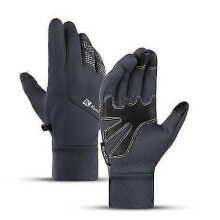 (M-Grau) Winterwarme Handschuhe für Damen und Herren, Touchscreen-geeignet, rutschfest, ideal zum Radfahren