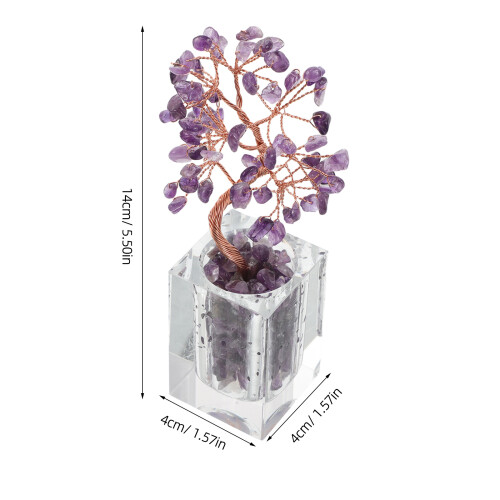 Árvore Bonsai De Cristal Com Base Para E Sorte Decoração 1
