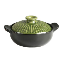 Clay pots for Cooking Ceramic Hot Pot With Lid 1.5L Blue Green Stock Pot For Stew Soup Steam Chinese Cookware