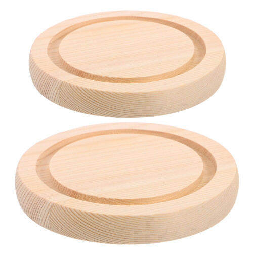 2Pcs Tabuleiro De Madeira Para Base De Cloche De