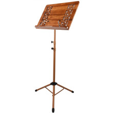 Music Stand Portable Height Adjustable Solid Wood Bamboo Professional Violin Music Stand With Music Book Clip Brass