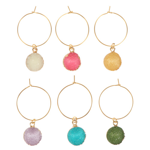6 Stuks Wijnglas Charm Makers Tags Gemengde Kleur 2