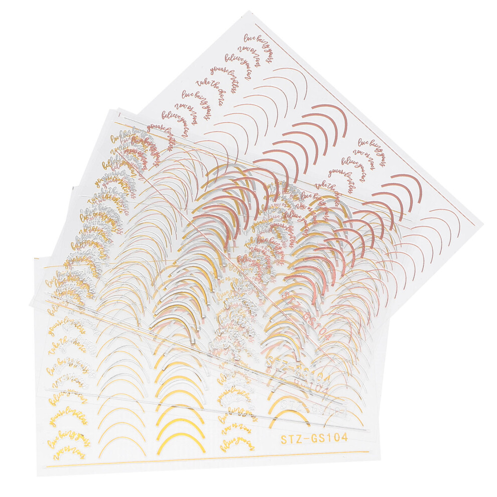 Artibetter 6 Sheets Self Adhesive Nail Stickers Relief Art Girl Manicure Decals
