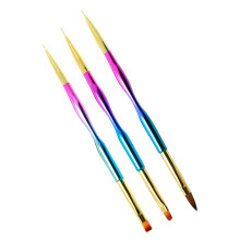 3Pcs Nail Art Pens Copper Nylon Fine Brush Assorted Use