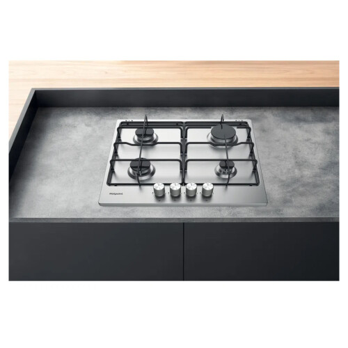 Hotpoint Hotpoint PPH60PFIXUK 59cm Gas Hob - Silver 1