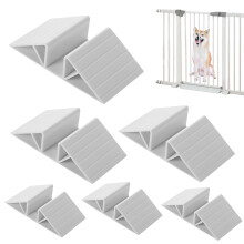 6 Pieces Support Feet For Pet Gate Adhesive Bottom Reinforcement Set Triangular Fence Feet For Configurable Wood Gate