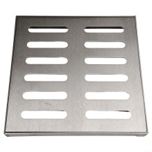 Stainless Steel Drain Grate Outdoor Drainage Cover Channel Grate Slip Resistant Double Row Hole 200x200mm 300x300mm Silver