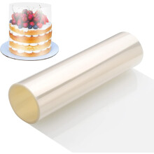 Transparent bakkrage, förtjockade acetatark 30 cm x 10 m, genomskinlig tårtring för bakning, chokladmoussetårta, tårtdekoration