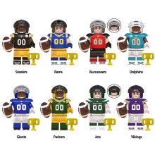8pcs Rugby Sports SeriesModel Building Block Figure Toy Kids Fit Lego