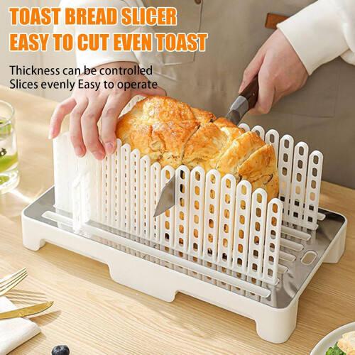 Manual Bread Slicer - Homemade Bread Guide Cutter, Foldable Adjustable Width Guide, Bread Slicing Tool 1