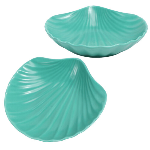 Bowl Forma Concha Verde Para Cocina Hogar 2