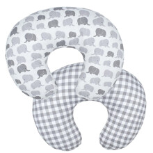 Baby Nursing Pillow Cover 22.5 X 18 Inch Slipcover Gray Elephant Breastfeeding Pillow Case For Newborn Soft Washable