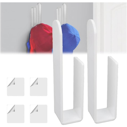 Acrylic Wall Mounted Hat Hook 2-Pack Baseball Hat Organizer Multi-Purpose Hat Holder Hat Hangers B 1