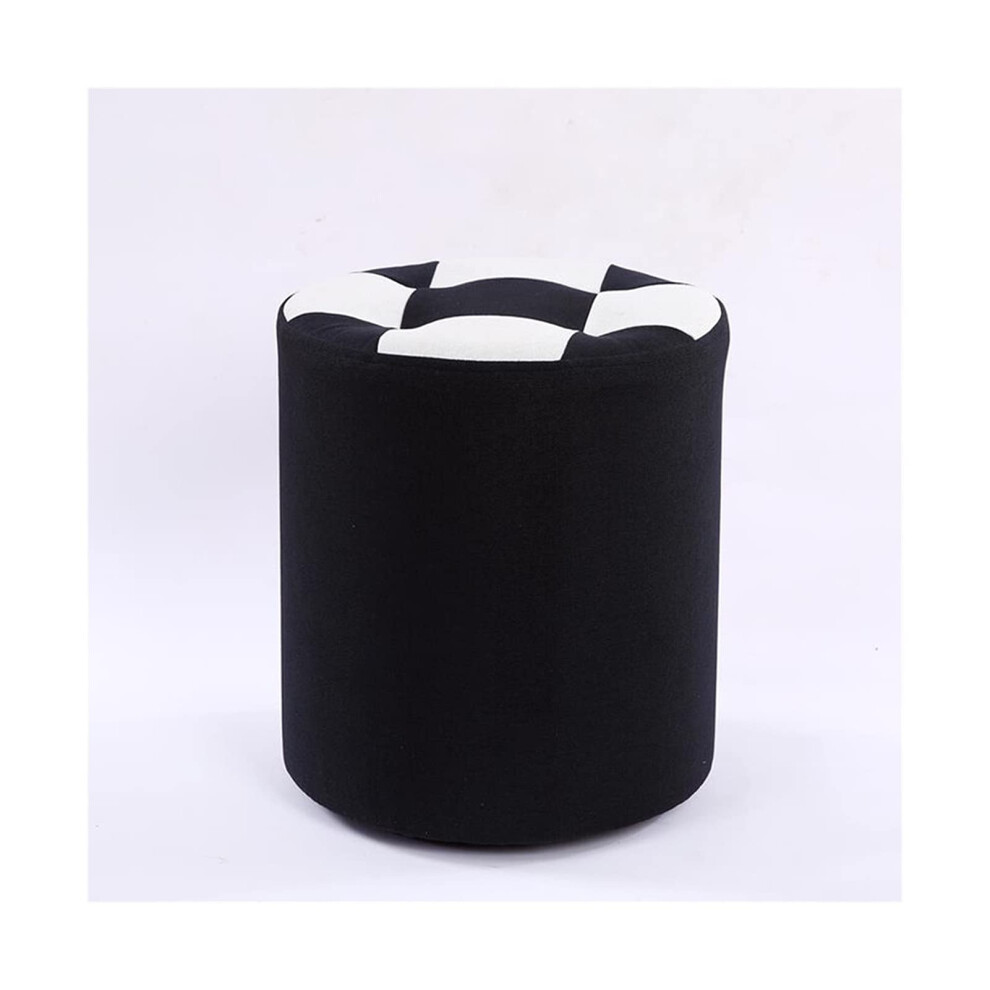 Outdoor Round Ottoman Stool Black Medium Size Foot Rest for Patio Garden Camping or Home-image-OPC-PM7SX8F-NEW