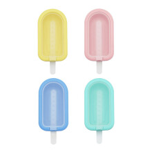Set of 4 Food Grade Silicone Ice Cream Molds Ice Lolly Moulds
