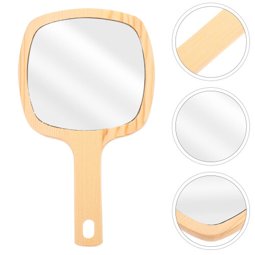 1Stk Langlebiger Make-Up Spiegel Aus Holz Mit Für 1