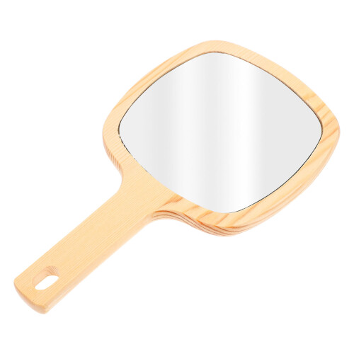 1Stk Langlebiger Make-Up Spiegel Aus Holz Mit Für 2