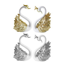 1 Lot De 2 Paires Cygne Gâteau Or