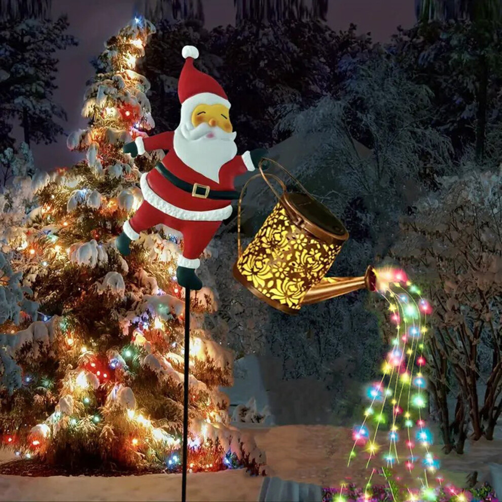 Santa Article Solar Kettle Light, Christmas Holiday-1