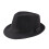 Men Classic Fedora Hat with Black Bands Short Brim Summer-Black 1