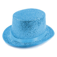 Blingbling Top Hat Short Brim Glitter-Lake Blue Childrens model