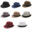 Men Classic Fedora Hat with Black Bands Short Brim Summer-Black 2