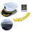 Captain Hat,Kids Sailor Hat,Navy Hugh Hefner Adjustable-White 7