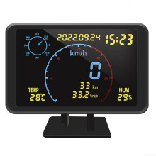Automatic Car HUD With GPS Speedometer For Weather Monitoring And Speed Tracking