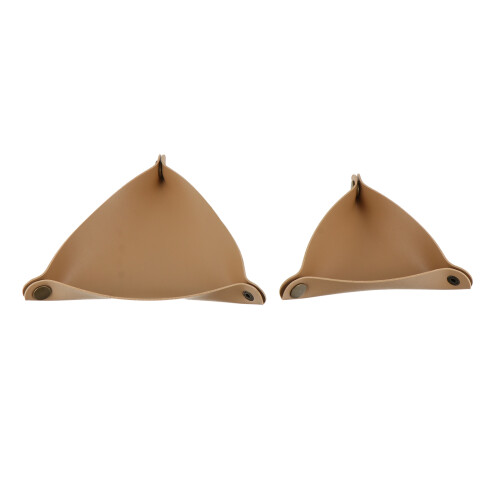 2Pcs Khaki PU Storage Trays Desktop Coin Key Tray