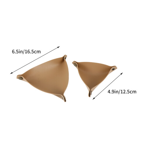 2Pcs Khaki PU Storage Trays Desktop Coin Key Tray 1