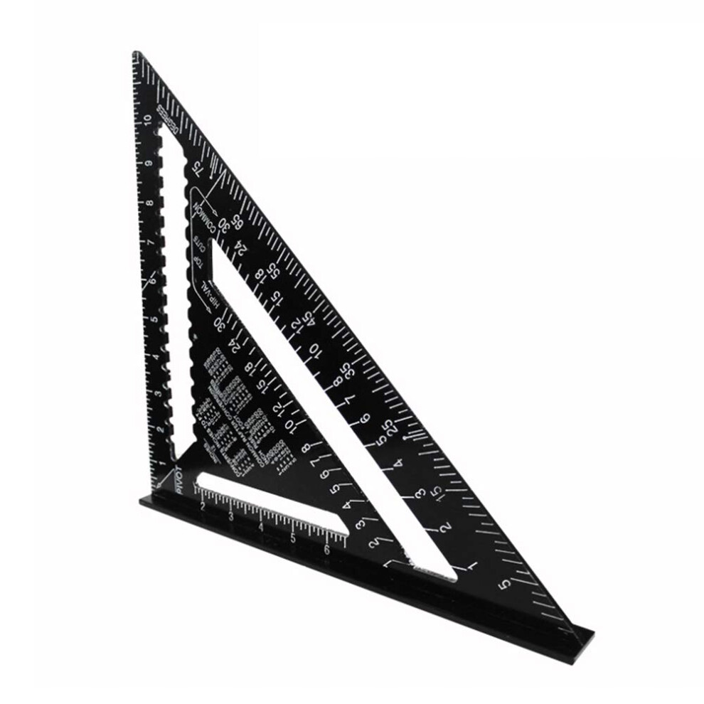 Aluminium Triangle Ruler For Woodworking Metric And Imperial Measurement Tool, 12-Inch Length, Black 9016109413543
