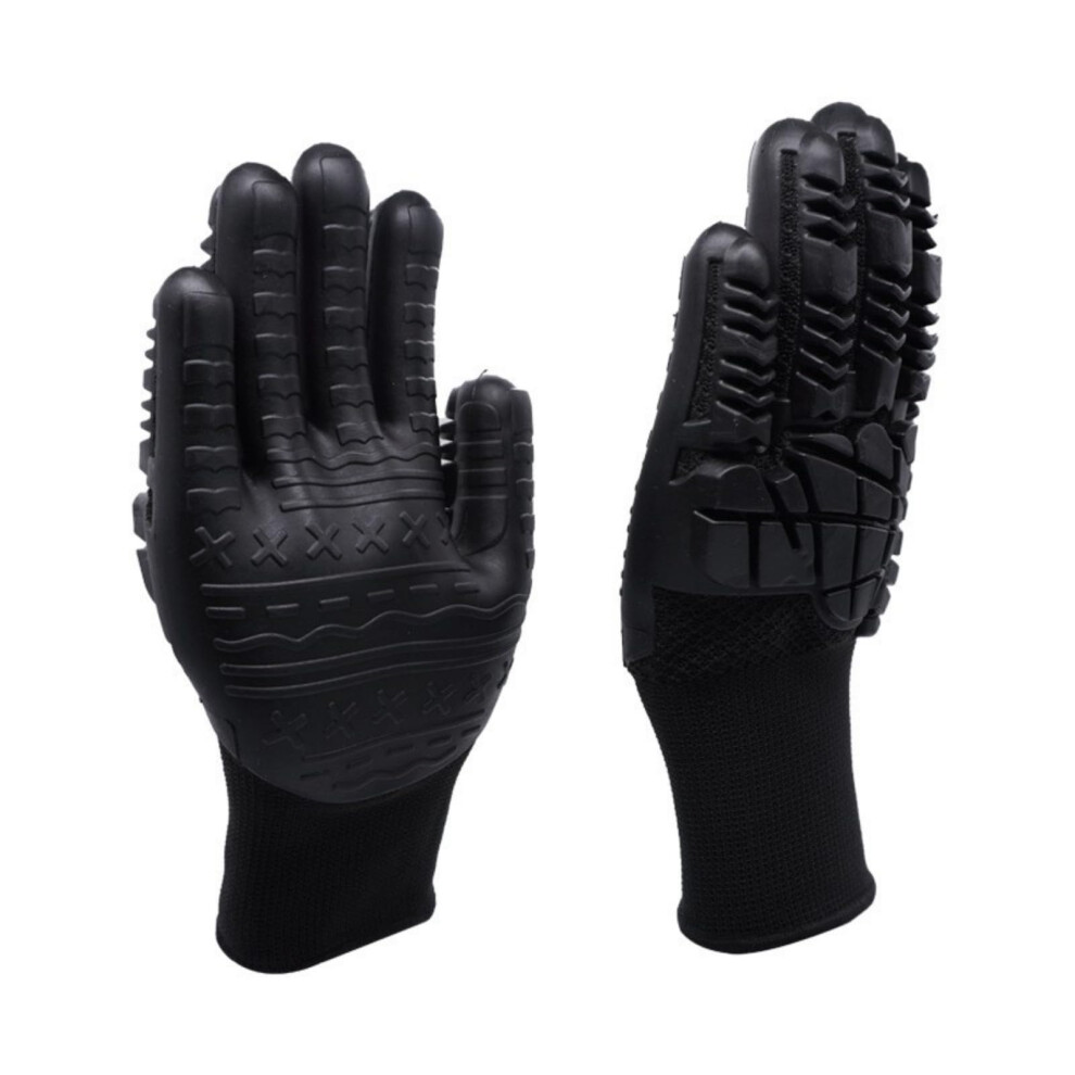 Anti Vibrations Working Gloves Shock Proof For Construction Industry Heavy Duty Impact Protection Black One Pair 9084446420005