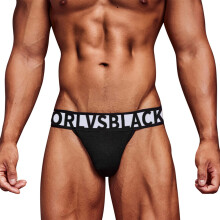 Men's Thong Underwear Elastic T-Back Elephant Bulge Pouch Black XL Sports Lingerie