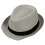 Men Classic Fedora Hat with Black Bands Short Brim-light grey 1