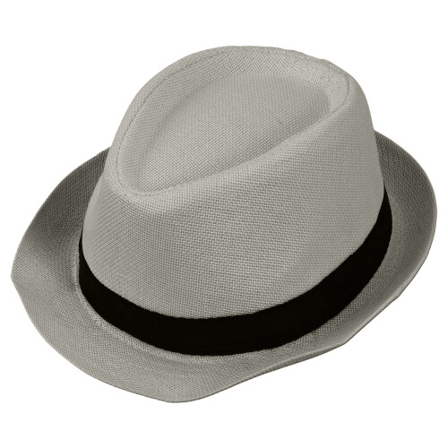 Men Classic Fedora Hat with Black Bands Short Brim-light grey
