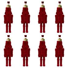 Nutcrackers Christmas Ornament Flocking Fabric and-Burgundy 8
