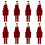 Nutcrackers Christmas Ornament Flocking Fabric and-Burgundy 8 1