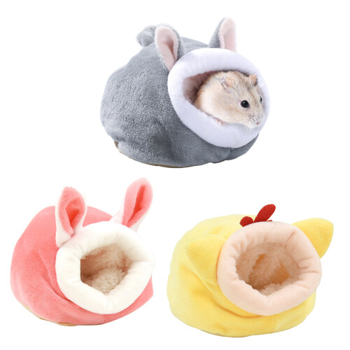 Removable Thick Mat Winter Guinea Pigs Bed for Hamster-Gray 1