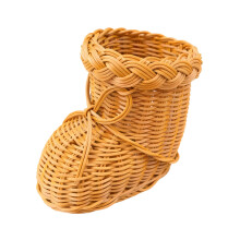 Spacious Handcrafted Plastic Storage Basket-true color