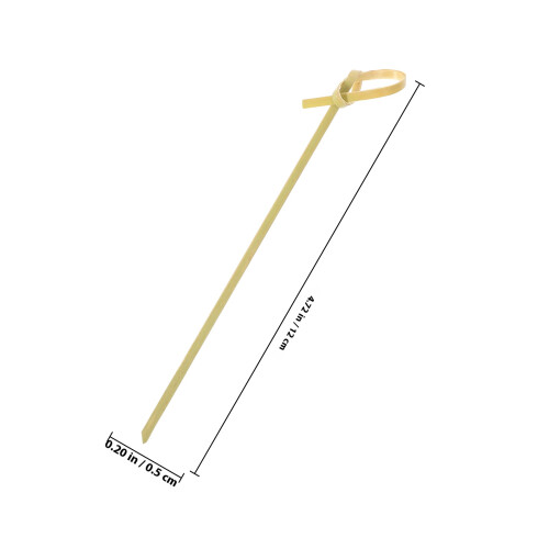 100 Pezzi Spiedini In Bamboo 12 Cm Con Estremità Intrecciate 1